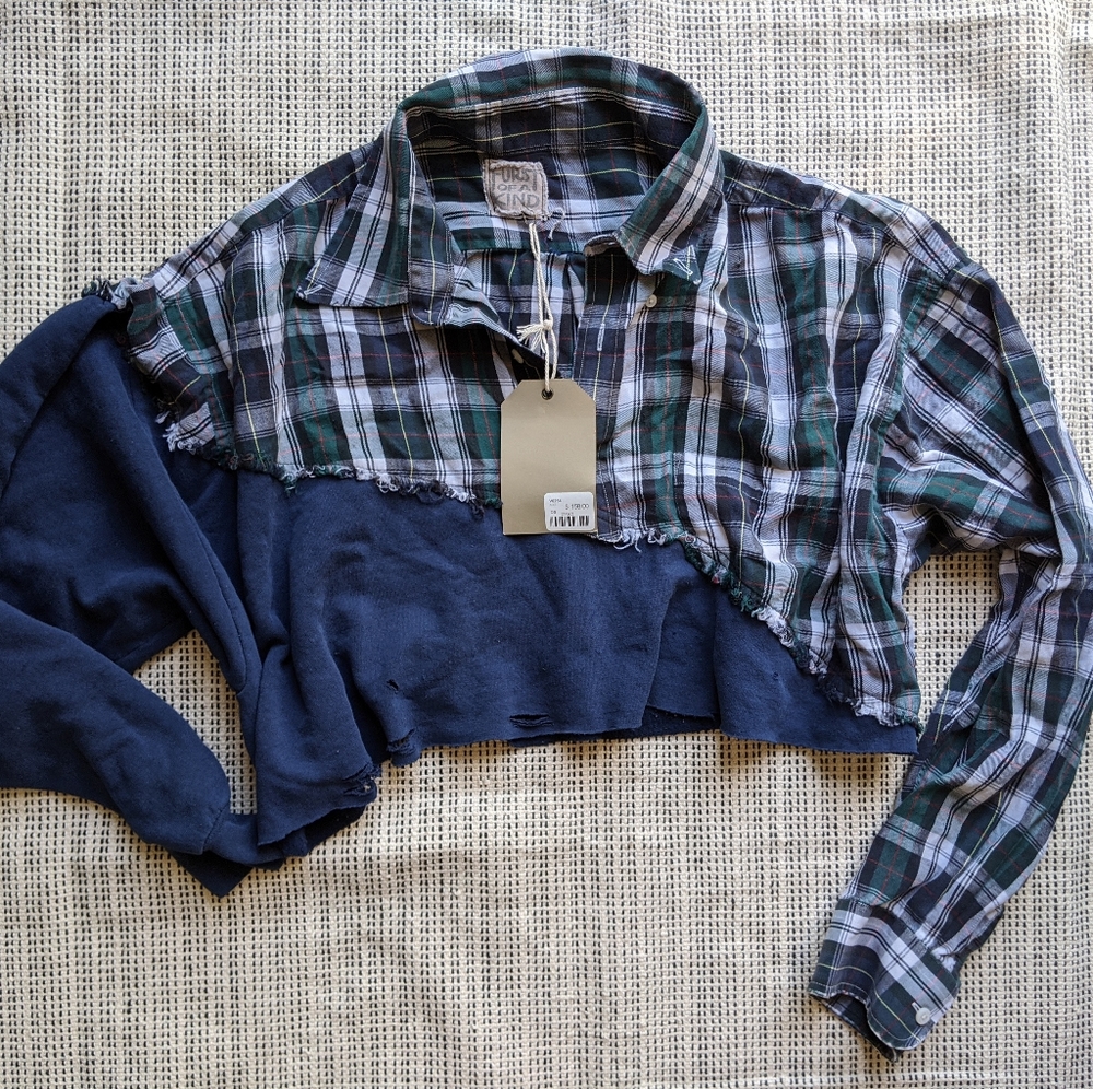 Lf vintage plaid/sweater crop